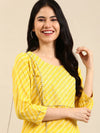 Women's Yellow Solid Kurta Set-SS-422-Yellow