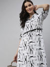 Women Grey Printed Shirt Dress-AB-444989-Grey