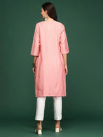 Women's Peach Solid Straight Kurta-DF-1211-Peach