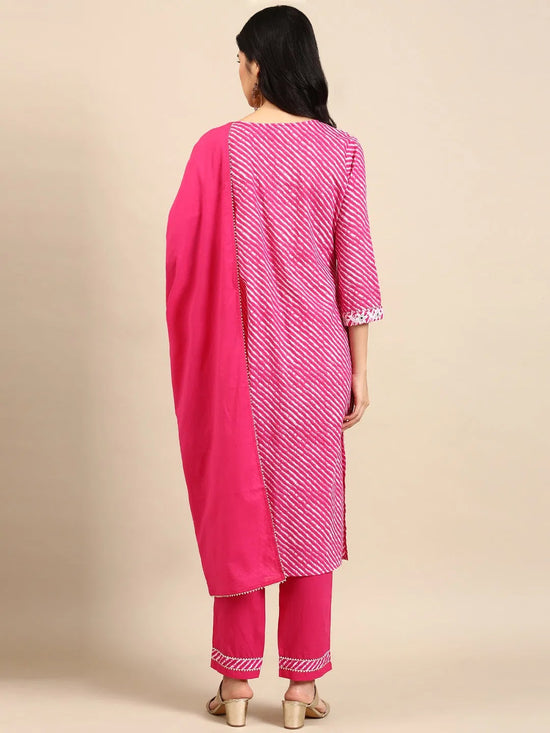 Women's Pink Tie Dye Kurta Set-GW-216-Pink