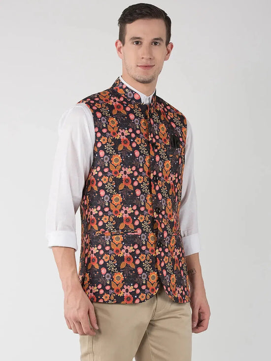 Hangup Men Standard Printed Men's Indian Wear-47APrintedNehru