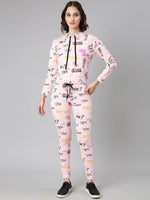 Women Pink Typographic Tracksuit-AF-1959-Pink