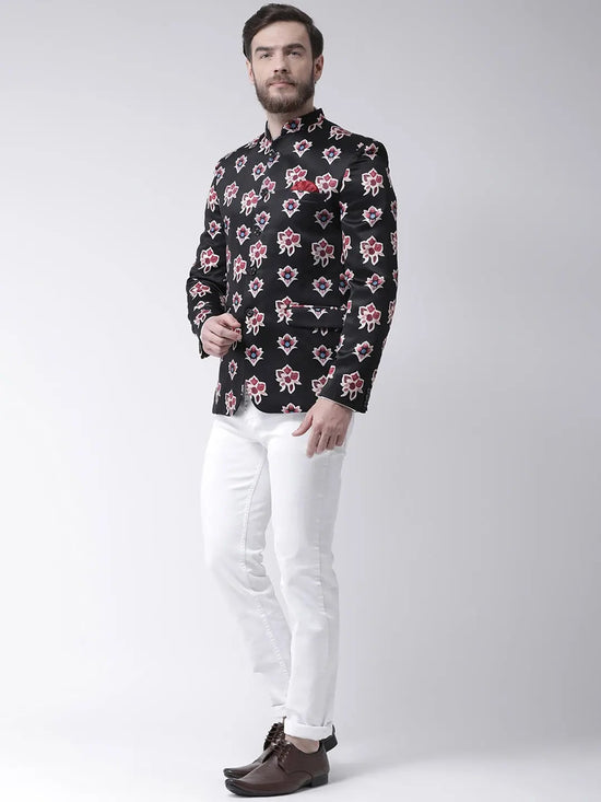 Hangup Men Standard Printed Men Formalwear-D705ButtonBlazer