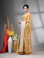 Golden And Silver Shimmer Tissue Saree With Gota Patti Borders-MA62TIS33990016