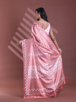 Blush Peach Silk Soft Saree With Texture Print-MA60BSL01400073