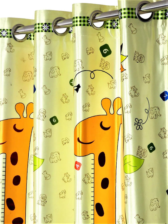 Home Sizzler 2 Piece Kid's Giraffe Print Door Curtains