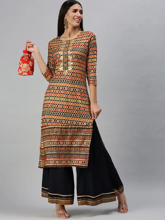 Women's Multi Printed Kurta Sets-GW1064-Multi