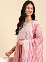 Women's Pink Printed Kurta Set-BCSK-1502-Pink