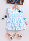 Mimino Indi Baby Girls Midi/Knee Length Casual Dress (Multicolor, Short Sleeve)-IGFRKMN24004_12/18