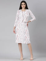 Women Off White Printed A-Line Dress-AE-15936-Offwhitemauve