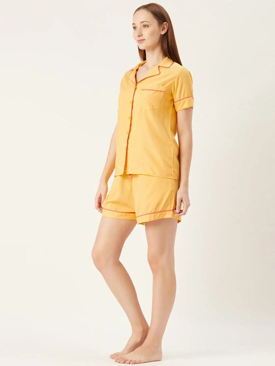 Shirt and Shorts Set in Yellow