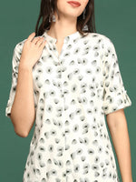 Women's Off White Printed Straight Kurta-SKC-3355-Offwhite