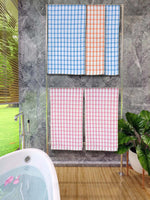 Athom Living Premium Gamcha Bath Towel 65 x 135 cm Pack of 5 Multicolored checkered-ATZ-BT-1A-1A-1B-1C-1C