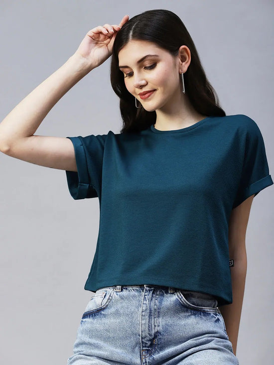 Rigo Cap Sleeves Poly Corduroy Crop Top-WTOP358-1400-L