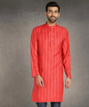 Hangup Men Standard Striped Men's Indian Wear-ST1111261_Orange_Lkurta