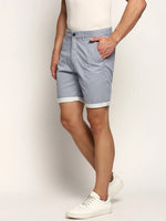 Men Blue Graphics Shorts-ORBIT-13-Blue