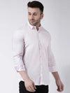 Hangup Men Slim Solid Shirts-CollarPinkShirt