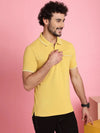 Venitian Men  Pique Matty Cotton Yellow 2 Zipper Pocket Polo Neck T-Shirt