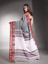 Grey Pure Cotton Soft Saree With Nakshi Border-MA54CT33440061