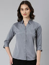 Women Grey Polka Dots Shirt-AE-3331050-Grey