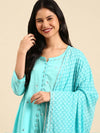 Women's Turquoise Blue Solid Kurta Set-FS-2-Turquoiseblue