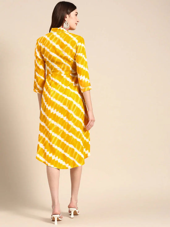 Front Cowl Midi Dress in Yellow