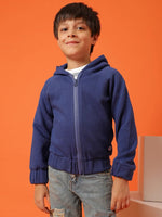 Tales & Stories Boys Royal Blue Lycra Solid Sweatshirt