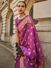 Saree Mall Women's Soft  Purple Woven Design Designer Saree With Blouse Piece-KAVLI350005