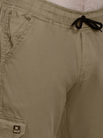 Jogger Cargos with Elastic waist and 6 pockets-Beige-HC4013-30