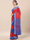 Saree Mall Women's Cotton Red Printed Designer Saree With Blouse Piece-MINAXI3010