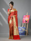 Red Katan Silk Banarasi Saree With Zari Woven Designs-MA52KA441380065