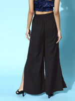 Black Side Slit Peekaboo Comfort Pants