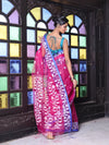 Fuchsia Muslin Saree With Jamdani Designs-MA64MS401190024