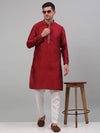 Men's Maroon Collar Embroidered Kurta Pyjama-JOKP-P-692Maroon