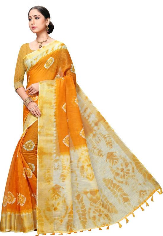 Mustard Printed Art Silk Saree-VSAR1194Aa-Standard