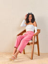 Women Pink Tapered Pants