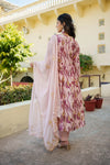 Vaasva Women Nude-Pink Muslin Embroidered KurtaPant & Dupatta Set