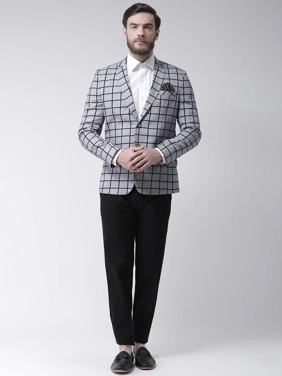 Hangup Men Standard Checkered Men Formalwear-D76CheckBlazer