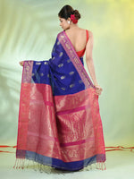 Blue Cotton Saree With Nakshi Zari Borders-MA66BCT431050027