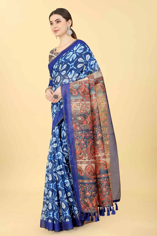 Floral Radiance Saree-SZ-INDIGO-1421