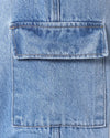 Retro Denim Jeans with 5 pockets-Blue-HBD22-30