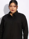 Women Black Poplin Shirt