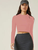 Aahwan Pink Polyester Round Neck Top-159-Pink-S