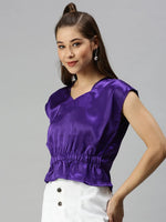 Women'siolet Tropical Top-AE-10216-Violet