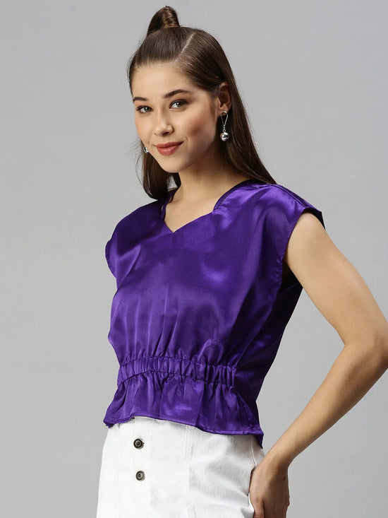 Women'siolet Tropical Top-AE-10216-Violet