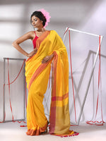 Yellow Cotton Saree With Solid Border-MA55CT06520055