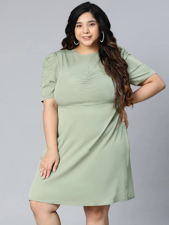 Beauticious light green plus size women dress