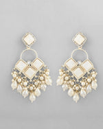 Gold Plated geometrical Shaped Classic Drop Earrings-VOJ378