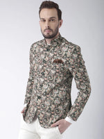 Hangup Men Standard Printed Men Formalwear-D375ButtonBlazer