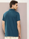 Dillinger Blue Solid Regular Snap Polo T-shirt